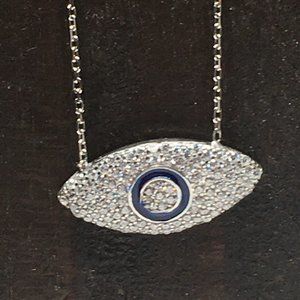 Evil Eye Necklace CZ Sterling Silver